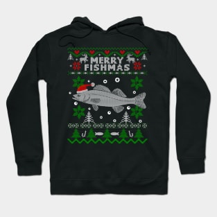 Merry Fishmas Walleye Fisherman Fishing Ugly Christmas Hoodie